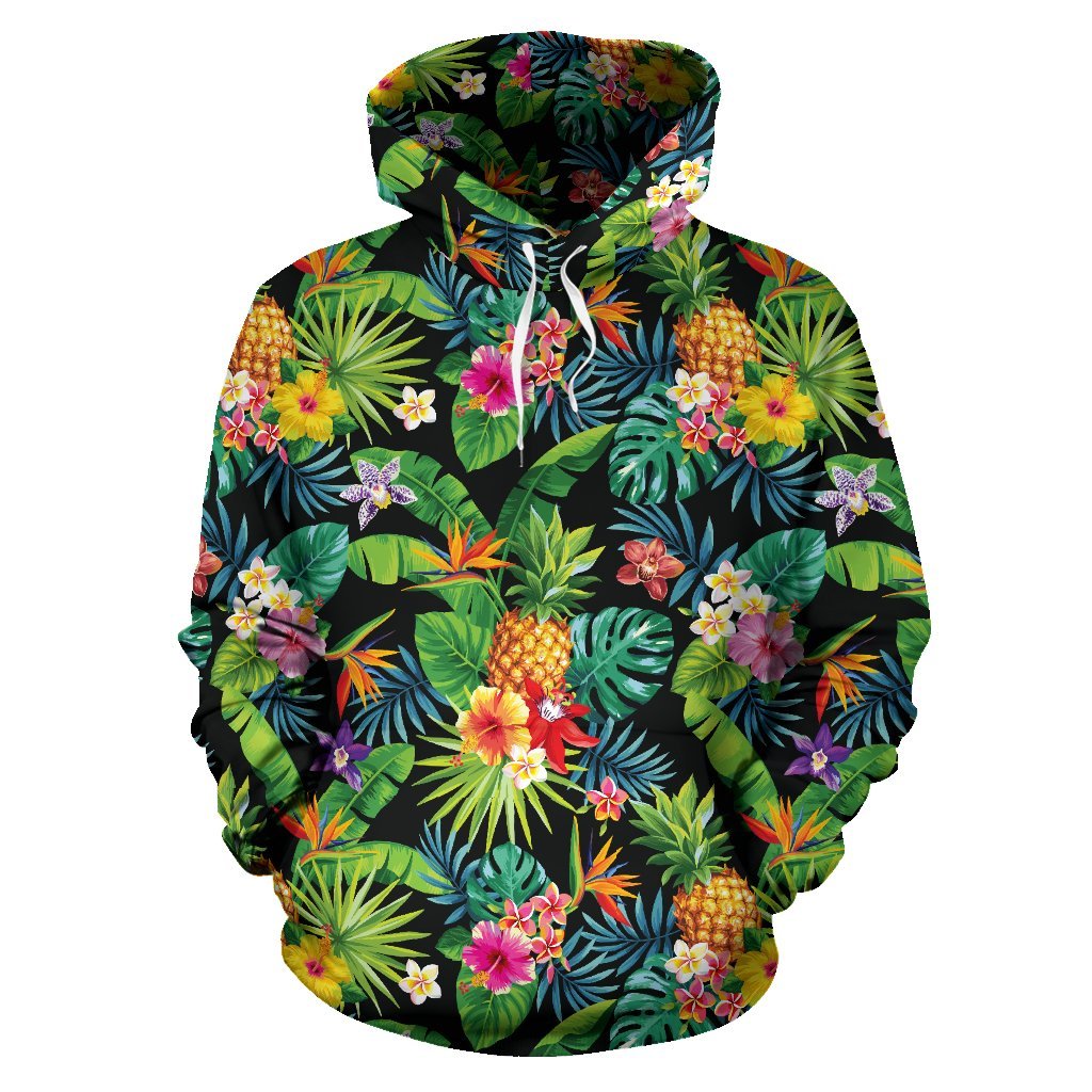 Polynesian All Over Hoodie Polynesian Tropical Fruit & Vegetable Print 04 - Polynesian Pride