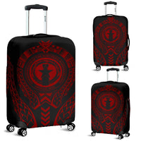 Northern Mariana Islands Luggage Cover - Micronesian Tribal Red Red - Polynesian Pride