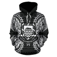 Tuvalu Polynesian ll Over Hoodie Map Black - Polynesian Pride