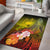 Custom Personalised Samoa Area Rug- Humpback Whale with Tropical Flowers (Yellow) Yellow - Polynesian Pride