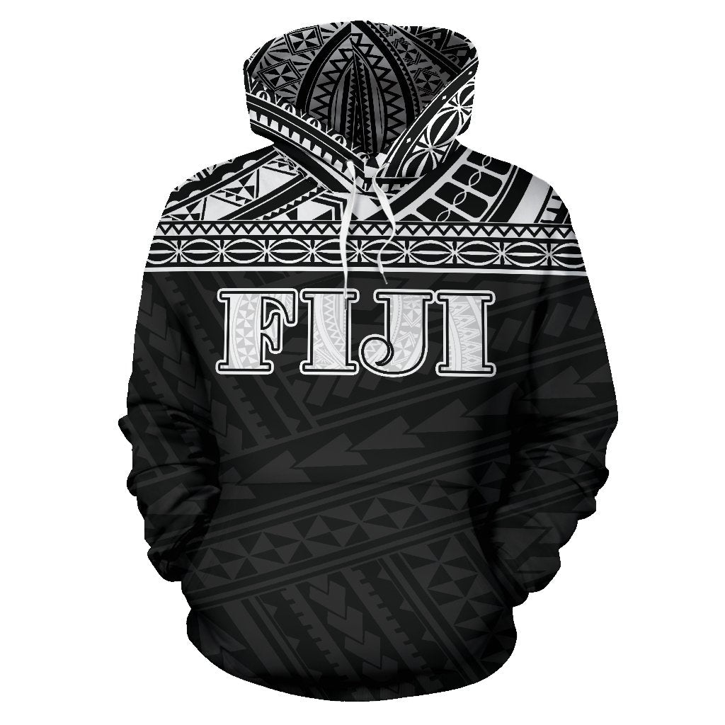 Fiji All Over Hoodie Polynesian Black Version - Polynesian Pride