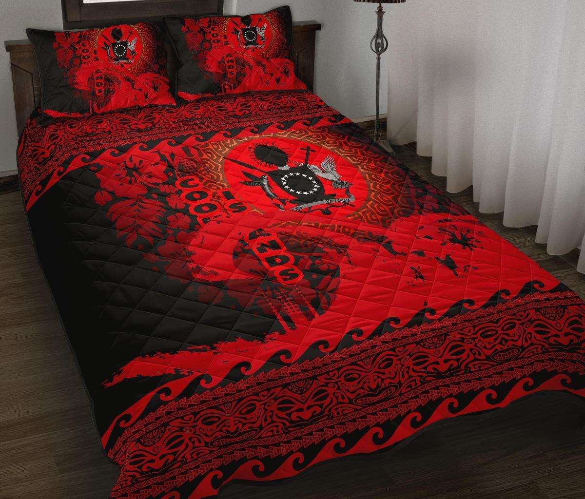 Cook Island Quilt Bed Sets Wave Red Black - Polynesian Pride