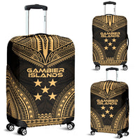 Gambier Islands Polynesian Chief Luggage Cover - Gold Version Gold - Polynesian Pride