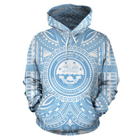 Federated States of Micronesia ll Over Hoodie Federated States of Micronesia Coat of rms Polynesian Flag Color Unisex Blue - Polynesian Pride