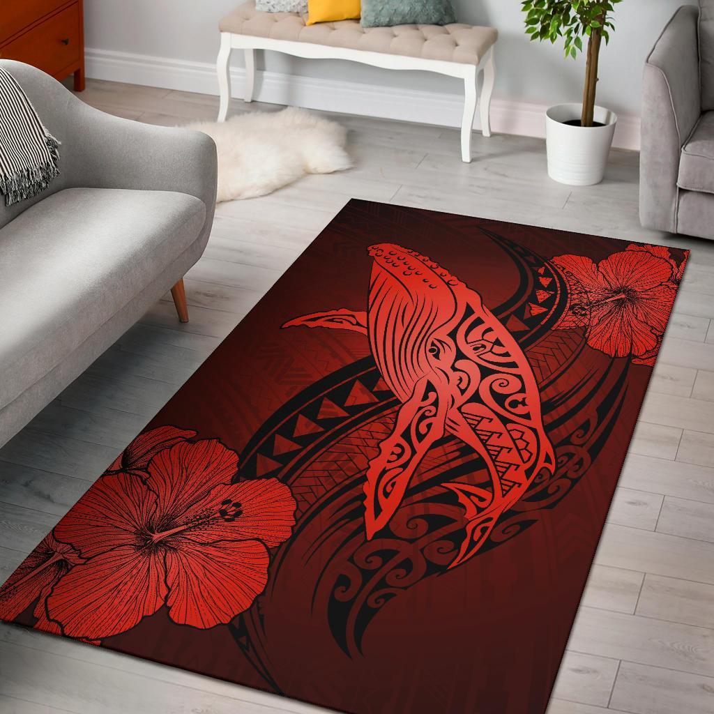 Hawaii Polynesia Whale Hibiscus - Red Red - Polynesian Pride