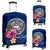American Samoa Polynesian Custom Personalised Luggage Covers - Floral With Seal Blue Blue - Polynesian Pride