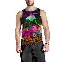Papua New Guinea Personalised Men's Tank Top - Summer Hibiscus - Polynesian Pride