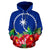Chuuk Polynesian Zip Hoodie Flag Hibiscus - Polynesian Pride