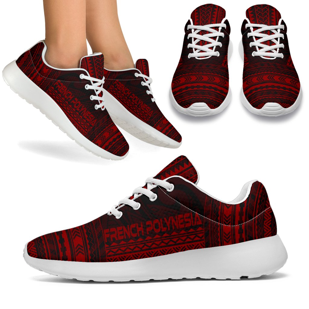 French Polynesia Sporty Sneakers - Polynesian Chief Red Version White - Polynesian Pride