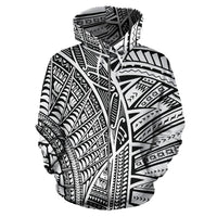 New Zealand Maori Zip up Hoodie Maori Full Tattoo Zipper Hoodie - Polynesian Pride