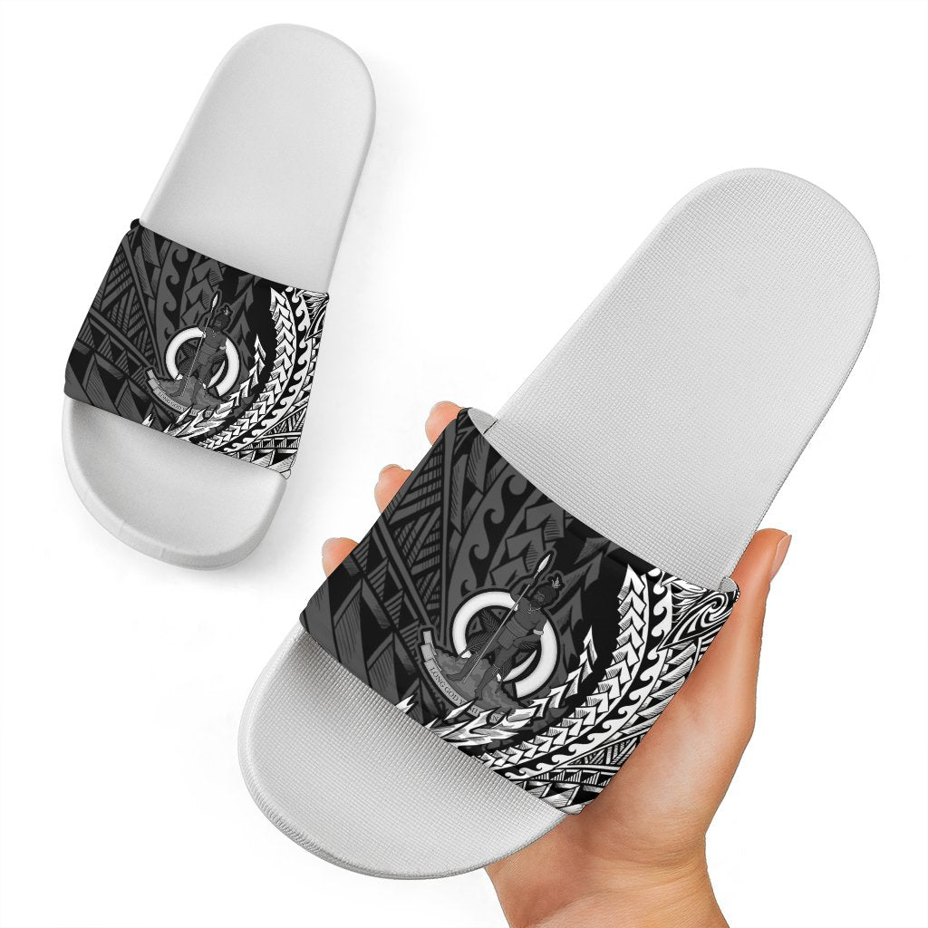 Vanuatu Slide Sandals - Wings Style White - Polynesian Pride