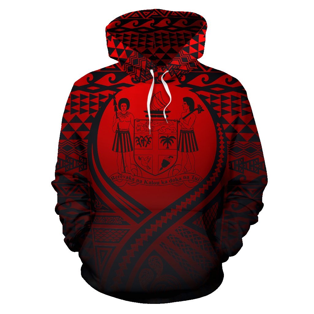 Fiji All Over Hoodie Lift up Red - Polynesian Pride