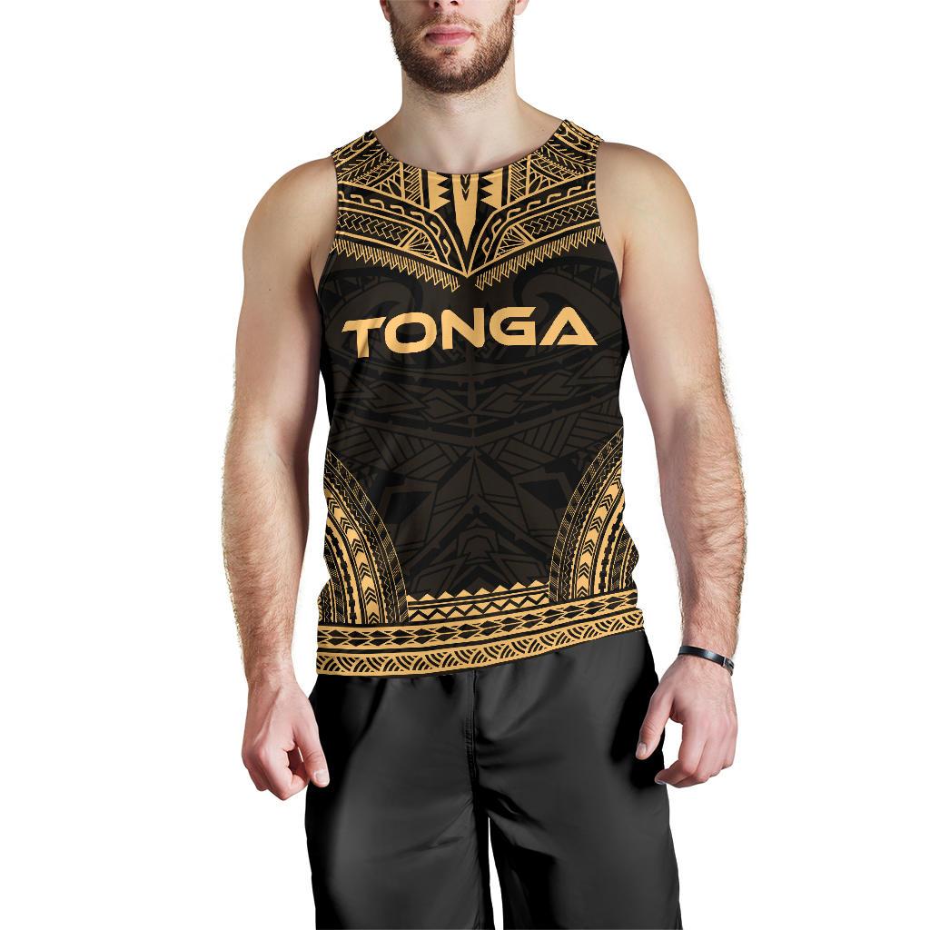 Tonga Men's Tank Top - Polynesian Chief Gold Version Gold - Polynesian Pride