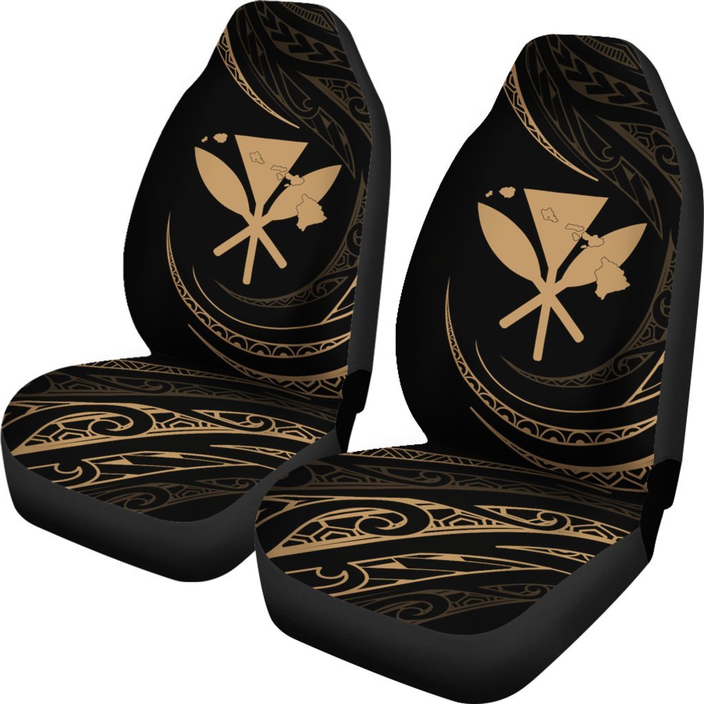 Kanaka Car Seat Covers - Gold - Frida Style Universal Fit Black - Polynesian Pride