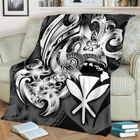 Polynesian Hawaii All Over Premium Blanket - Kanaka Maoli White Turtle - Polynesian Pride