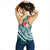 Tahiti Polynesian Women's Racerback Tank - Summer Plumeria (Turquoise) - Polynesian Pride