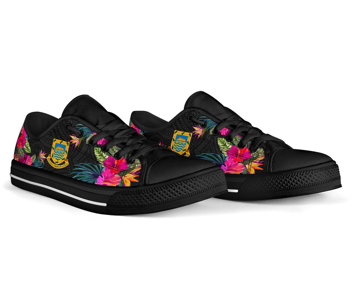 Tuvalu Low Top Shoe - Hibiscus Polynesian Pattern - Polynesian Pride