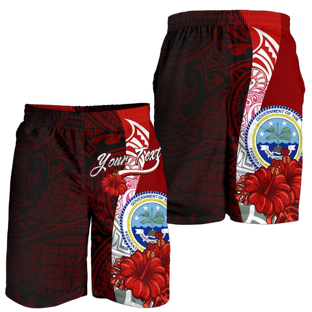 Federated States Of Micronesia Polynesian Custom Personalised Men's Shorts - Coat Of Arm With Hibiscus - Polynesian Pride