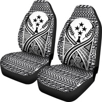 Kosrae Car Seat Cover - Kosrae Flag Polynesian Tattoo Black - Polynesian Pride