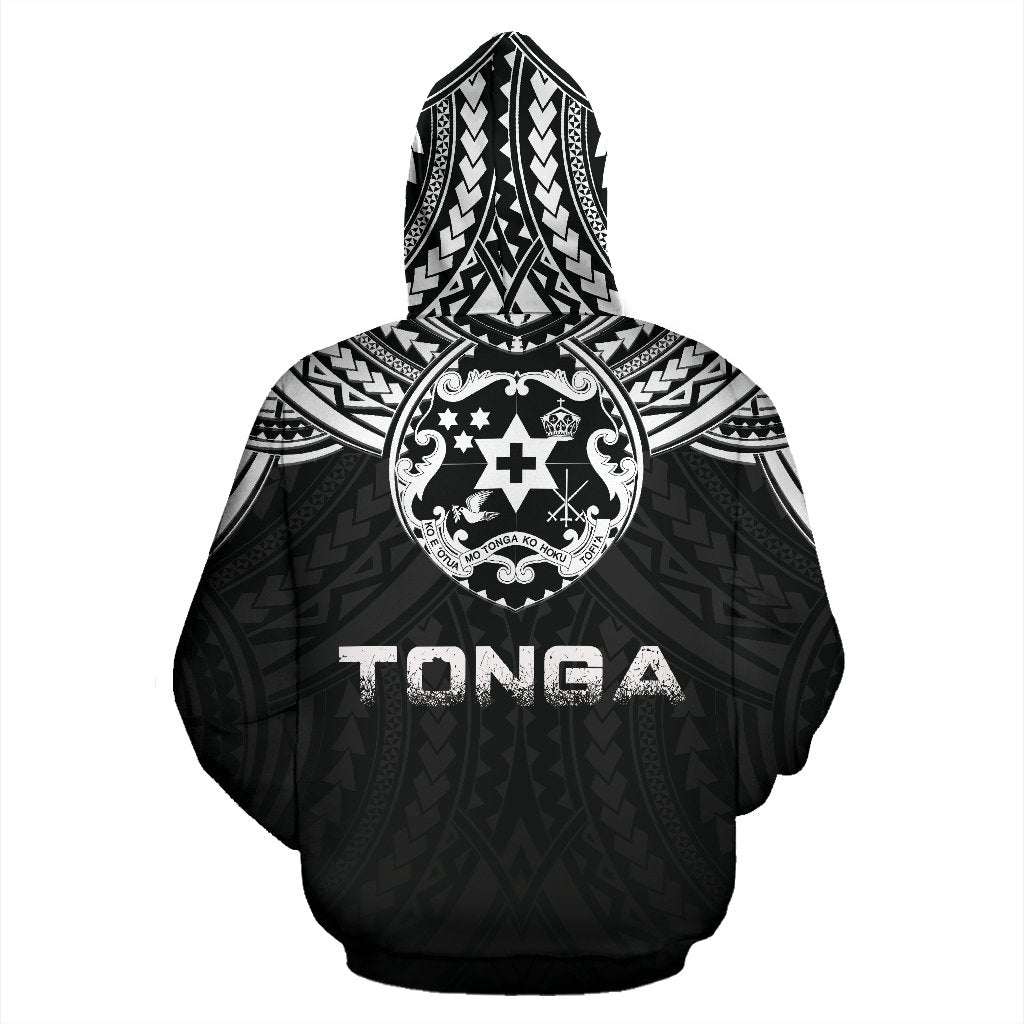Tonga All Over Hoodie Tonga Coat of Arms Polynesian Tattoo A5 - Polynesian Pride