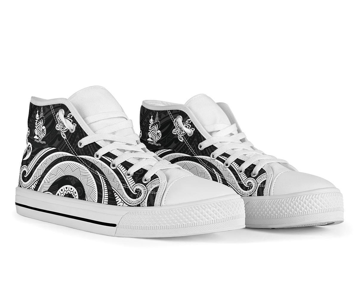 New Caledonia High Top Canvas Shoes - White Tentacle Turtle - Polynesian Pride