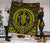 Hawaiian Kakau Honu Arc Yellow Polynesian Premium Quilt - Polynesian Pride