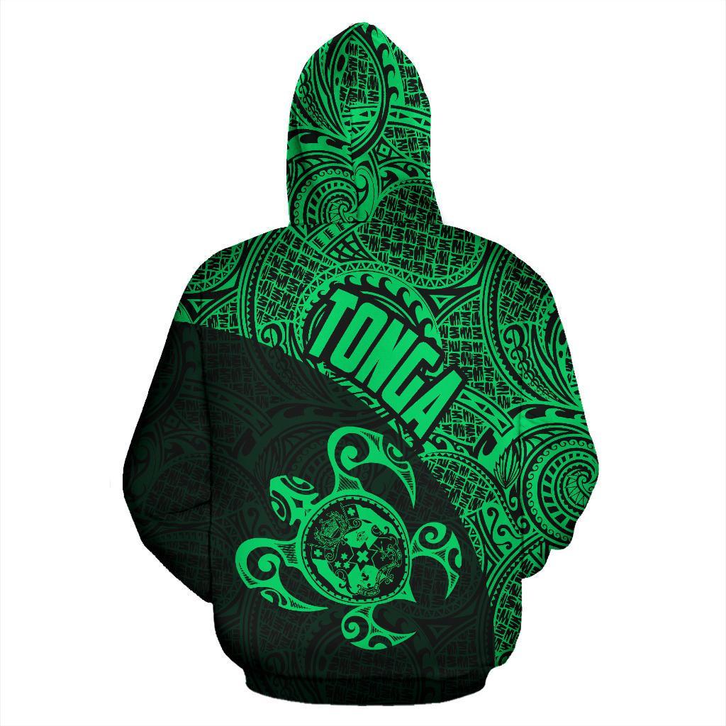 Tonga Zip up Hoodie Tonga Coat of Arms In Turtle Polynesian Tattoo 040 - Polynesian Pride