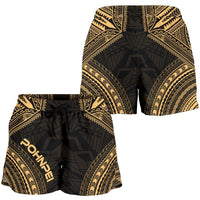Pohnpei Women's Shorts - Polynesian Chief Gold Version - Polynesian Pride