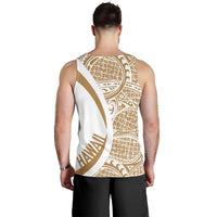 Kanaka Hawaii Map Gold White Polynesian Men's Tank Top - Circle Style - Polynesian Pride
