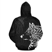 New Zealand Maori Tattoo Hoodie, Wolf Tattoo Pullover Hoodie 02 - Polynesian Pride