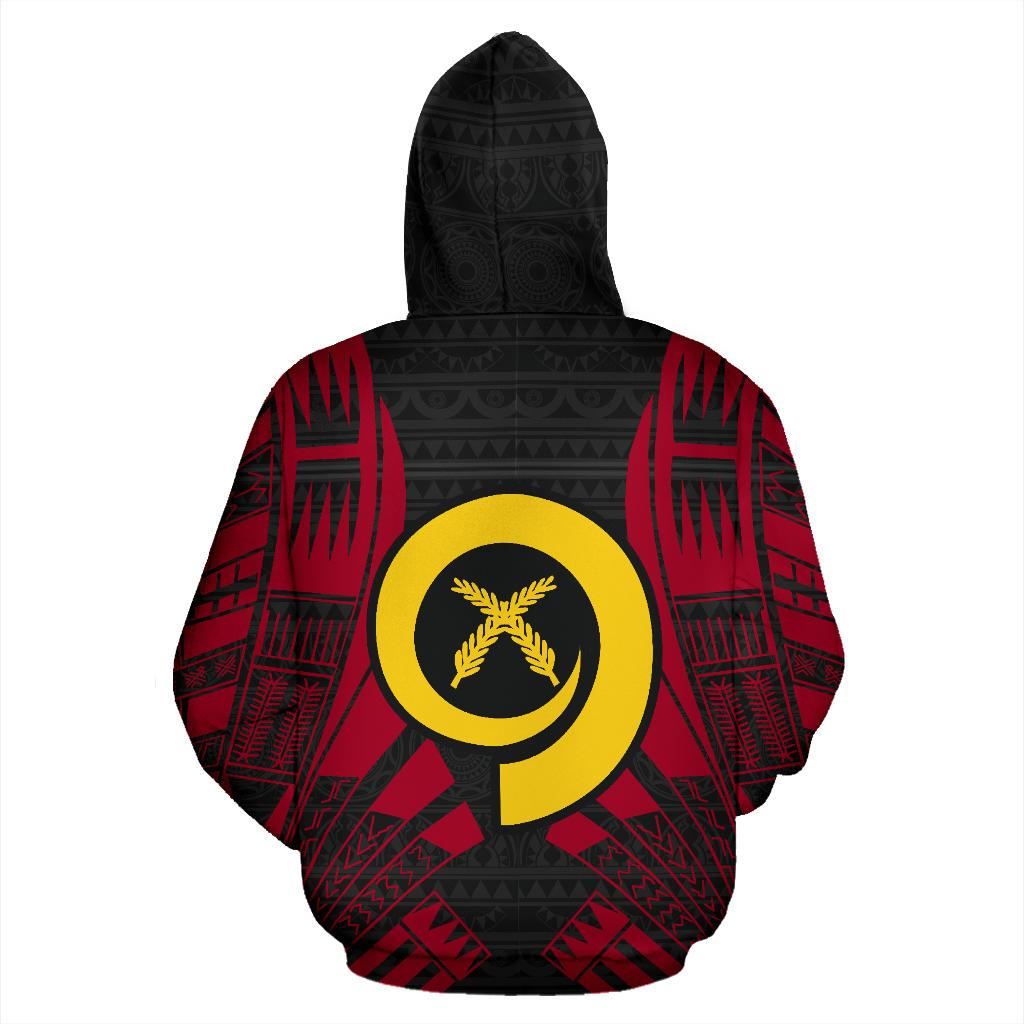 Vanuatu Polynesian Zip up Hoodie Red Tattoo - Polynesian Pride