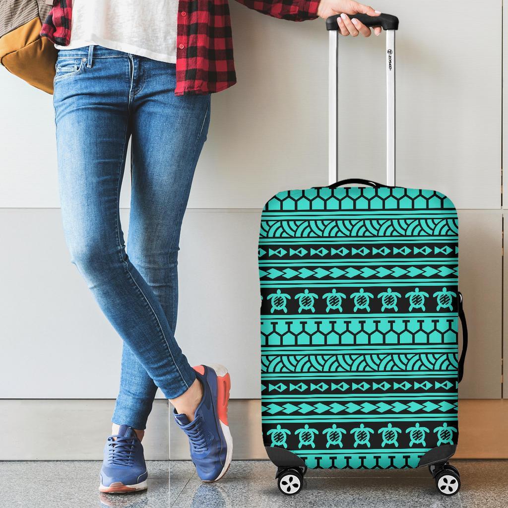 Polynesian Tattoo Tribal Turquoise Luggage Covers Turquoise - Polynesian Pride
