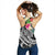 Papua New Guinea Polynesian Women's Racerback Tank - Summer Plumeria (Black) - Polynesian Pride