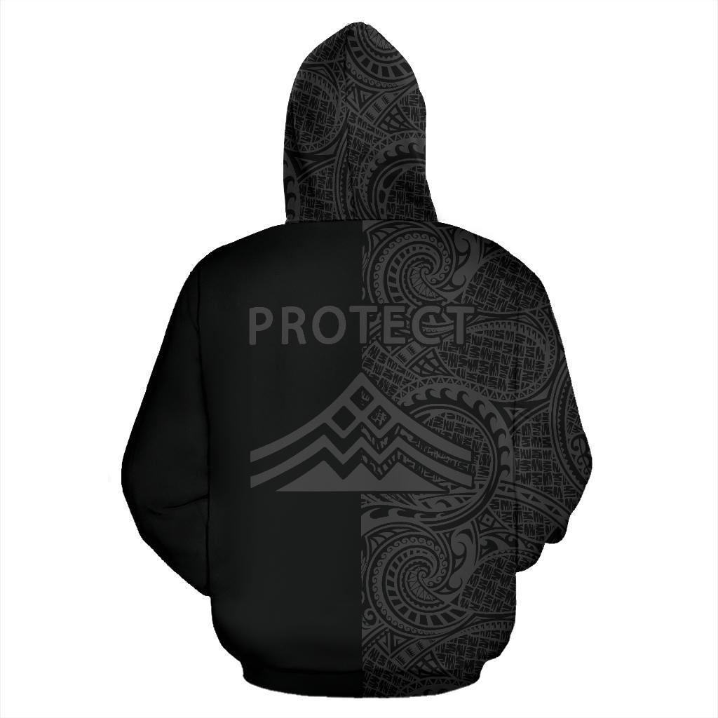 Hawaii Mauna Kea Polynesian Zip up Hoodie The Half Grey - Polynesian Pride
