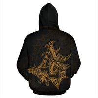 American Samoa Polynesian Hoodie Eagle Coat of rms Gold - Polynesian Pride