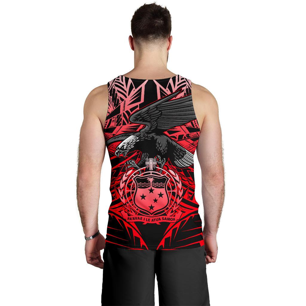 Samoa Polynesian Custom Personalised Men's Tank Top - Eagle Tribal Pattern Red - Polynesian Pride