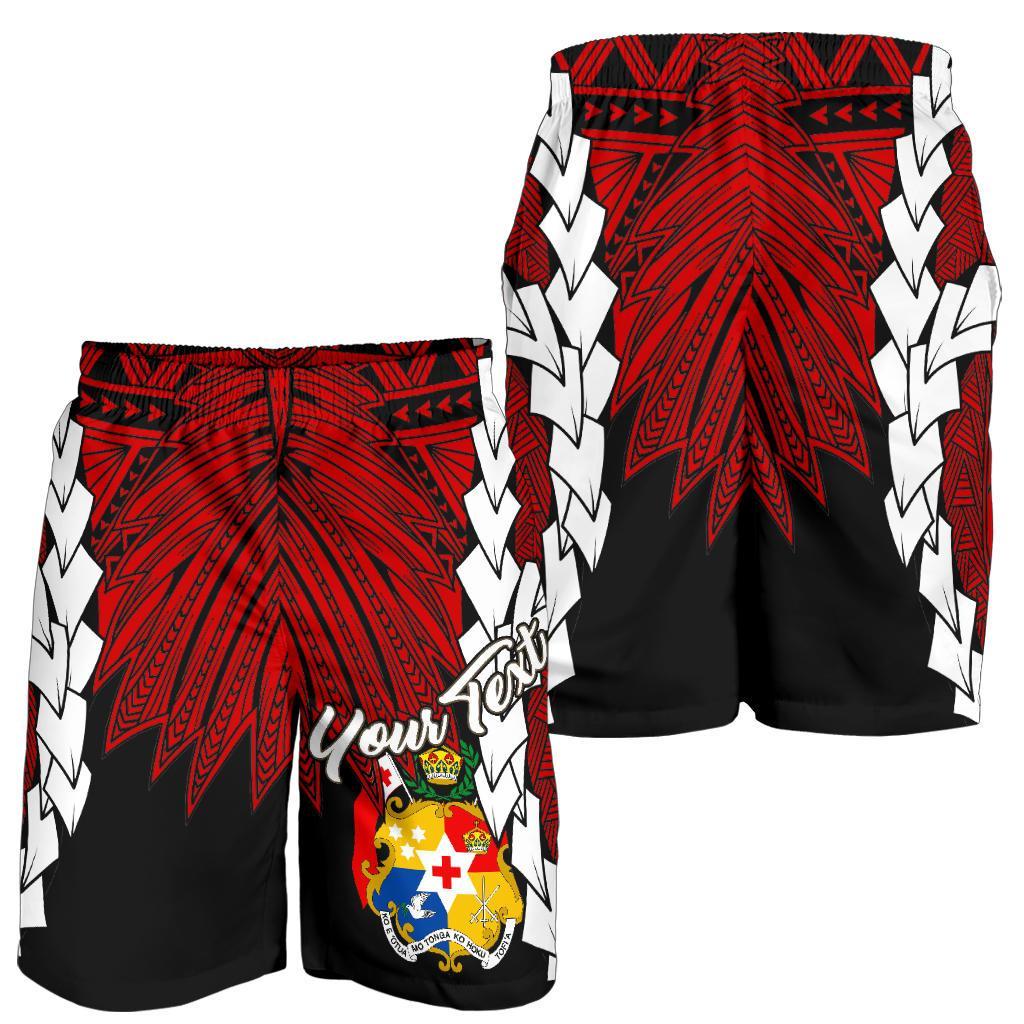Tonga Polynesian Custom Personalised Men's Shorts - Tribal Wave Tattoo Flag Color - Polynesian Pride