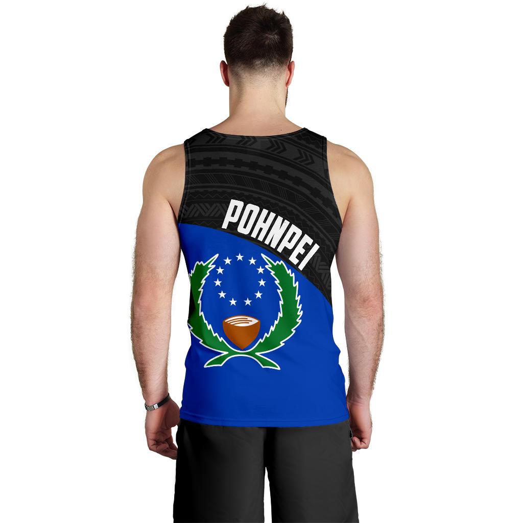 Pohnpei Men's Tank Top Coat Of Arms Wave Style Th95 - Polynesian Pride