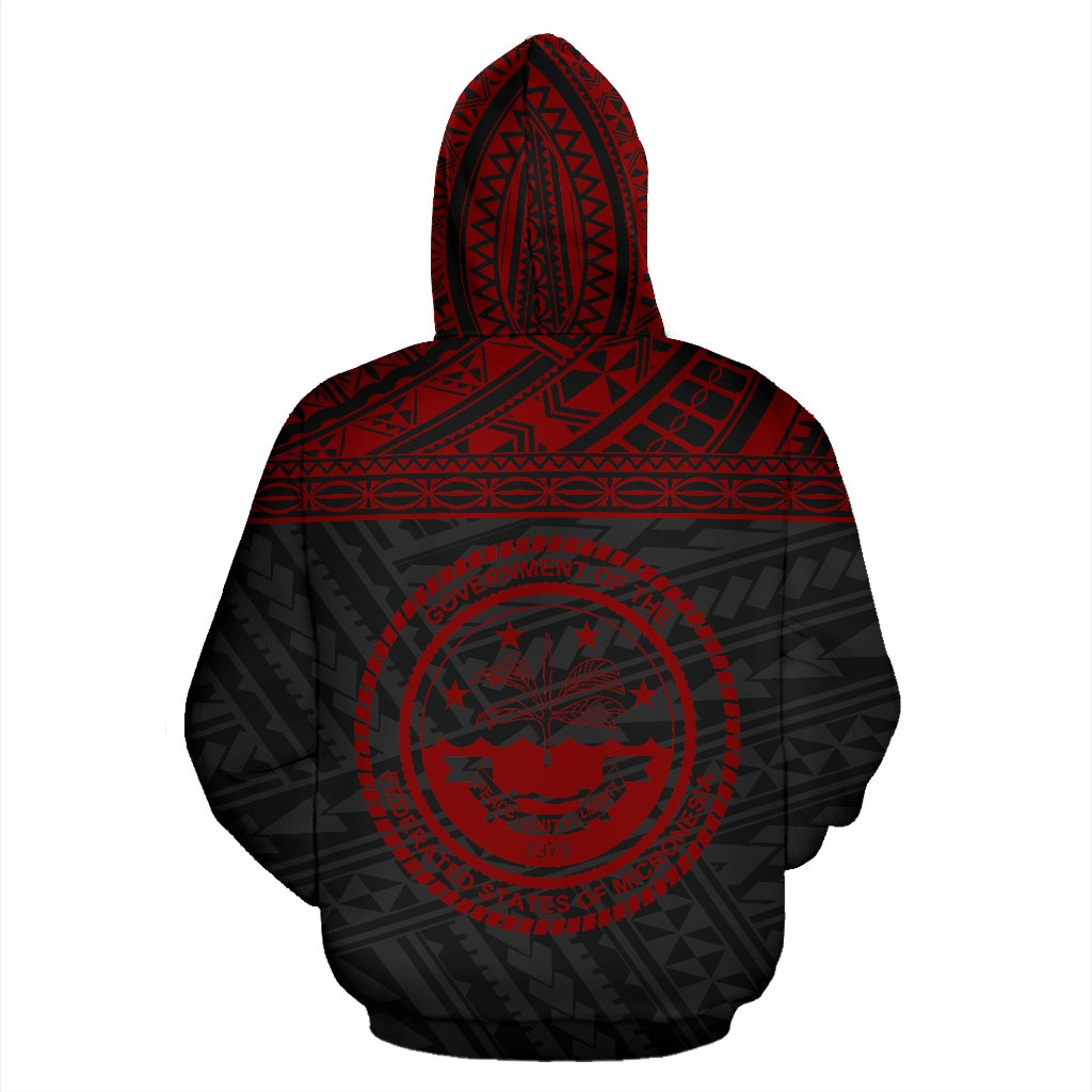Federated States of Micronesia All Over Hoodie Red Style - Polynesian Pride