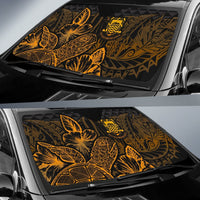Tuvalu Auto Sun Shades Turtle Hibiscus Gold - Polynesian Pride