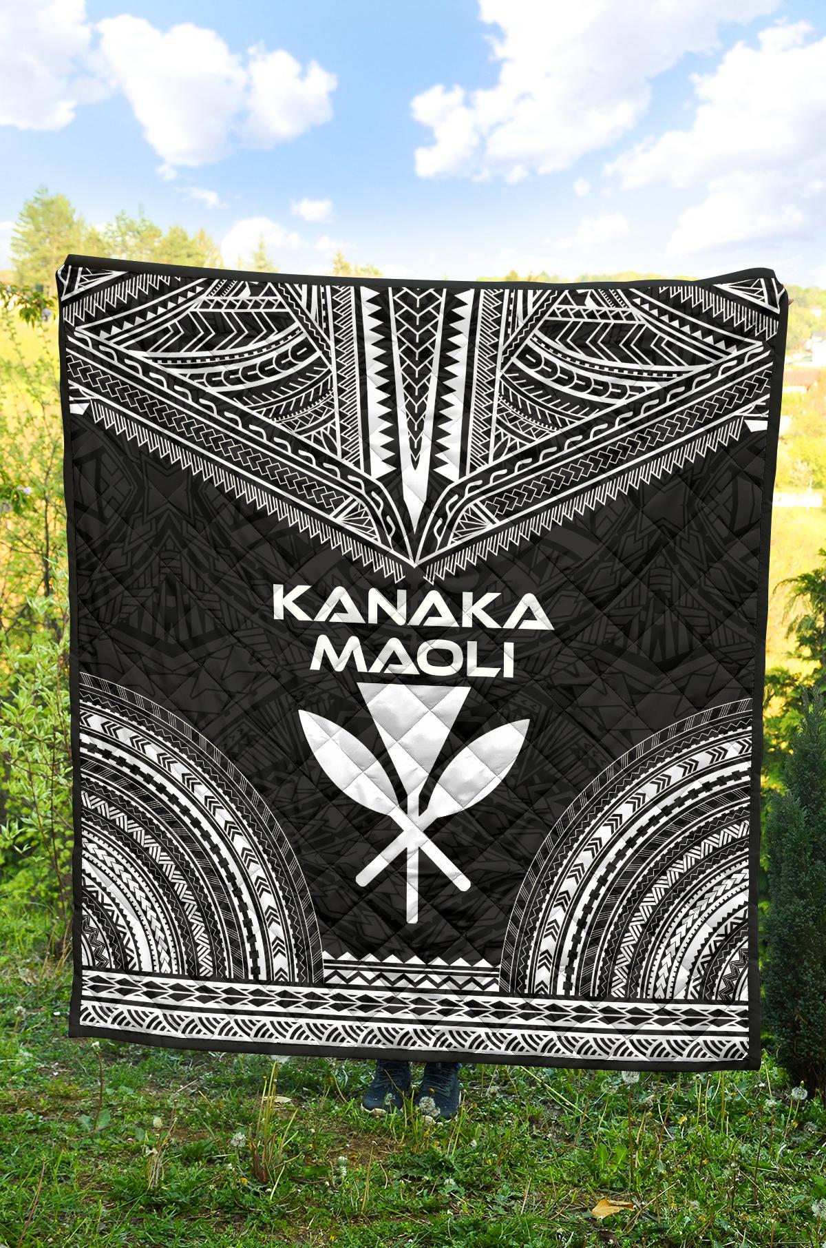 Hawaii Premium Quilt - Kanaka Maoli Polynesian Chief Black Version - Polynesian Pride