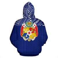 Tonga All Over Hoodie Polynesian Blue Version - Polynesian Pride