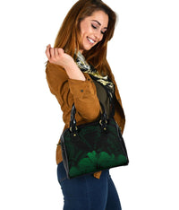 Personalised - Hawaii Royal Hibiscus Polynesian Tribal Shoulder Handbag Green AH - Polynesian Pride