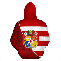 Tonga Hoodie Tonga Coat of Arms Polynesian Tattoo Half - Polynesian Pride