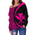 Kanaka Hawaii Map Pink Polynesian Off Shoulder Sweater - Circle Style - Polynesian Pride
