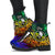 Yap Leather Boots - Rainbow Polynesian Pattern - Polynesian Pride