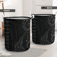 Kakau Polynesian Map Hawaii Laundry Basket Grey AH - Polynesian Pride