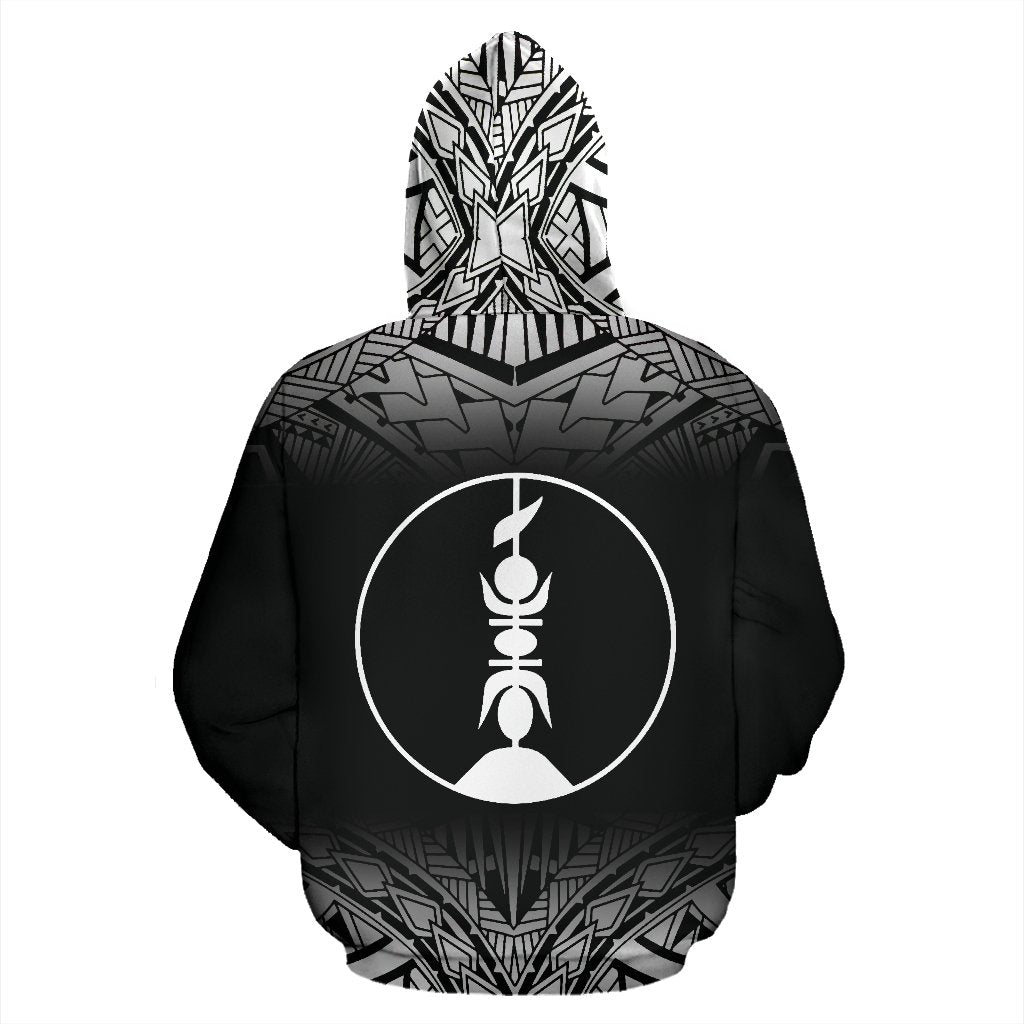 New Caledonia All Over Zip up Hoodie Fog Black Style - Polynesian Pride
