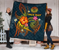 American Samoa Polynesian Personalised Premium Quilt - Legend of American Samoa (Blue) - Polynesian Pride