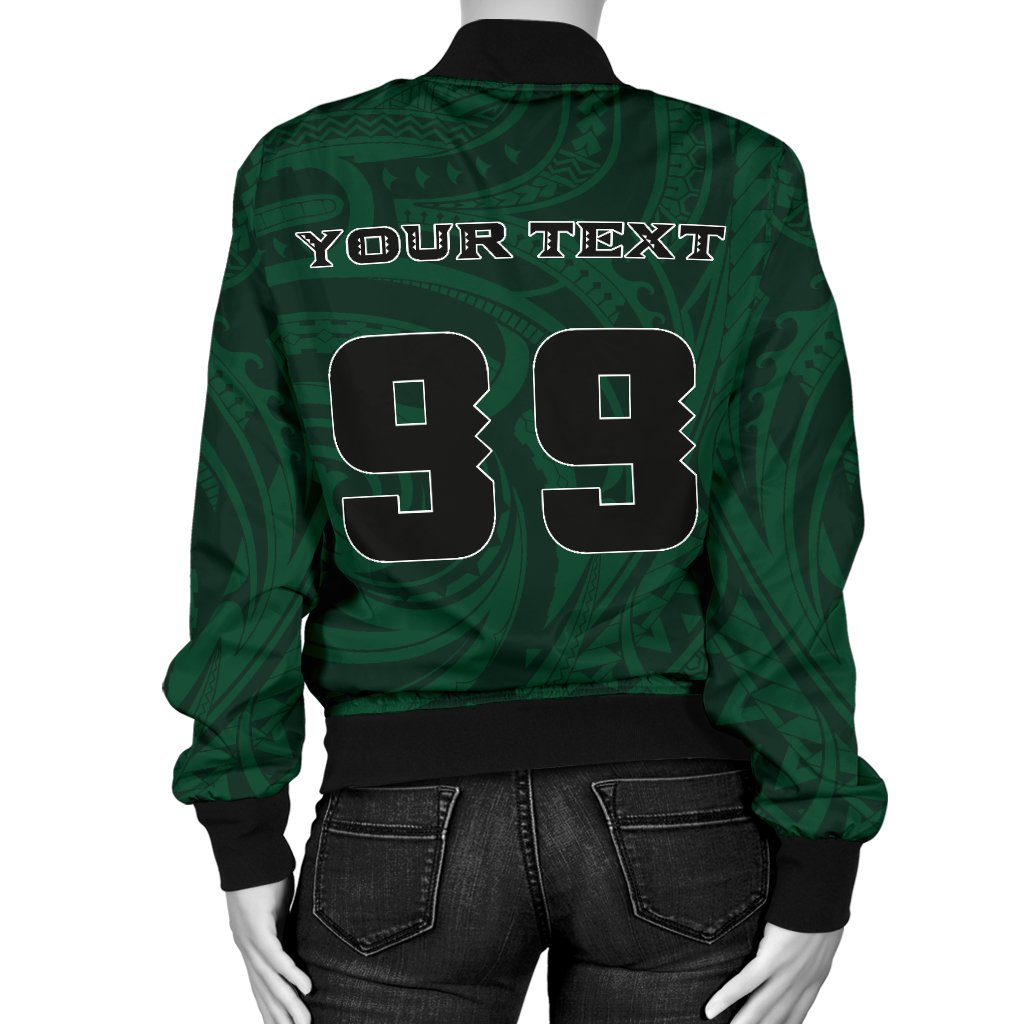 Kakau Hawaii Warrior Football Women's Bomber Jacket AH - Polynesian Pride